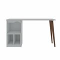 Designed To Furnish Hampton Home Office Desk with 3 Cubby Spaces & Solid Wood Legs in White, 29.92 x 53.54 x 20.86 in. DE2616244